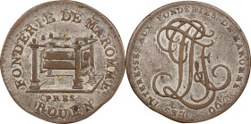FRANCE. Kingdom. Maromme Foundry Silvered Bronze Coining Trial, 1790. Rouen Mint. Louis XVI. CHOICE VERY FINE.