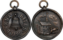 FRANCE. Constitution. Convent of the Barnabites Bronze Badge, 1791. EXTREMELY FINE.