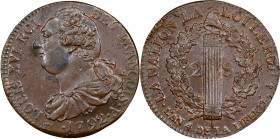 FRANCE. Constitution. 2 Sols, Year 4/1792-A. Paris Mint. Louis XVI. PCGS MS-62 Brown.