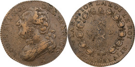FRANCE. Constitution. 12 Deniers, Year 4/1792-K. Bordeaux Mint. Louis XVI. EXTREMELY FINE.