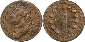 FRANCE. Constitution. 12 Deniers, Year 4/1792-MA. Marseille Mint. Louis XVI. ALMOST UNCIRCULATED.