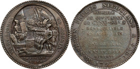 FRANCE. Constitution. Bronze 5 Sols Token, Year IV/1792. Birmingham (Soho) Mint. EXTREMELY FINE Details, Cleaned.