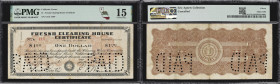Fresno, California. Fresno Clearing House Certificate. 1907 $1. PMG Choice Fine 15.