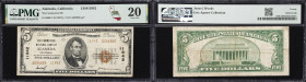 Alameda, California. $5 1929 Ty. 2. Fr. 1800-2. Commercial NB. Charter #11942. PMG Very Fine 20.