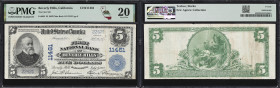 Beverly Hills, California. $5 1902 Plain Back. Fr. 606. First NB. Charter #11461. PMG Very Fine 20.