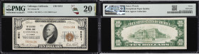 Calistoga, California. $10 1929 Ty. 1. Fr. 1801-1. Calistoga NB. Charter #9551. PMG Very Fine 20 EPQ.