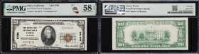 Chico, California. $20 1929 Ty. 1. Fr. 1802-1. First National Trust & Savings Bank. Charter #8798. PMG Choice About Uncirculated 58 EPQ.