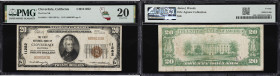 Cloverdale, California. $20 1929 Ty. 1. Fr. 1802-1. First NB. Charter #11282. PMG Very Fine 20.