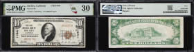 Del Rey, California. $10 1929 Ty. 1. Fr. 1801-1. First NB. Charter #11041. PMG Very Fine 30.