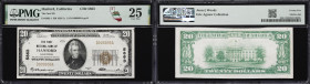 Hanford, California. $20 1929 Ty. 1. Fr. 1802-1. First NB. Charter #5863. PMG Very Fine 25.