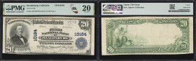 Healdsburg, California. $20 1902 Plain Back. Fr. 654. First NB. Charter #10184. PMG Very Fine 20.