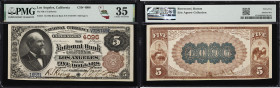 Los Angeles, California. $5 1882 Brown Back. Fr. 471. NB of California. Charter #4096. PMG Choice Very Fine 35.