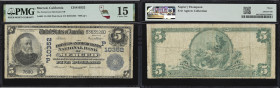 Merced, California. $5 1902 Plain Back. Fr. 603. Farmers & Merchants NB. Charter #10352. PMG Choice Fine 15.