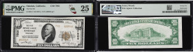 Oakdale, California. $10 1929 Ty. 2. Fr. 1801-2. First NB. Charter #7502. PMG Very Fine 25.