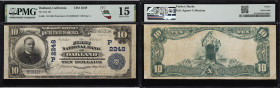 Oakland, California. $10 1902 Plain Back. Fr. 631. First NB. Charter #2248. PMG Choice Fine 15.