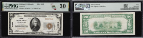 Oakland, California. $20 1929 Ty. 1. Fr. 1802-1. Central NB. Charter #9502. PMG Very Fine 30.