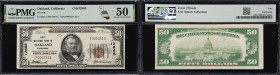 Oakland, California. $50 1929 Ty. 1. Fr. 1803-1. First NB. Charter #12665. PMG About Uncirculated 50.