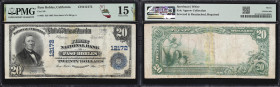 Paso Robles, California. $20 1902 Plain Back. Fr. 661. First NB. Charter #12172. PMG Choice Fine 15 Net. Severed & Reattached, Repaired.