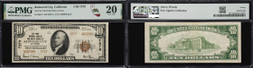 Redwood City, California. $10 1929 Ty. 2. Fr. 1801-2. First NB of San Mateo County. Charter #7279. PMG Very Fine 20.