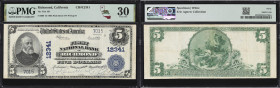 Richmond, California. $5 1902 Plain Back. Fr. 609. First NB. Charter #12341. PMG Very Fine 30.