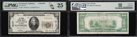 Sacramento, California. $20 1929 Ty. 1. Fr. 1802-1. Capital NB. Charter #10107. PMG Very Fine 25.