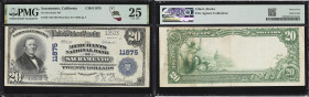 Sacramento, California. $20 1902 Plain Back. Fr. 659. Merchants NB. Charter #11875. PMG Very Fine 25.