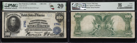 San Francisco, California. $100 1902 Plain Back. Fr. 701. Crocker First NB. Charter #1741. PMG Very Fine 20. Radar Serial Number.