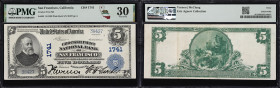 San Francisco, California. $5 1902 Plain Back. Fr. 601. Crocker First NB. Charter #1741. PMG Very Fine 30.