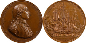 "1779" (pre-1842) Captain John Paul Jones / Bonhomme Richard vs. Serapis Naval Medal. Original. Paris Mint. Betts-568, Adams-Bentley 8. Bronze. MS-63+...