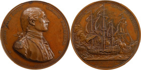 "1779" (pre-1842) Captain John Paul Jones / Bonhomme Richard vs. Serapis Naval Medal. Original. Paris Mint. Betts-568, Adams-Bentley 8. Bronze. MS-63 ...