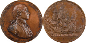 "1779" (pre-1842) Captain John Paul Jones / Bonhomme Richard vs. Serapis Naval Medal. Original. Paris Mint. Betts-568, Adams-Bentley 8. Bronze. MS-62 ...