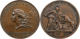 "1781" (1783) Libertas Americana Medal. Original. Paris Mint. Betts-615, Adams-Bentley 15. Bronze. AU Details--Environmental Damage (PCGS).