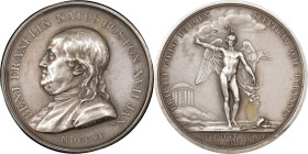 "1784" (1880-) Benjamin Franklin Winged Genius Medal. Paris Mint Restrike. Betts-619, Greenslet GM-35, Adams-Bentley 14. Silver. MS-62 (PCGS).