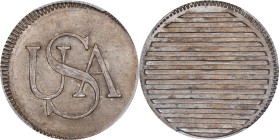 Undated (ca. 1863) Bar Copper. Copy by John Adams Bolen. Musante JAB-2, Kenney-1, W-14220. Silver. MS-63 (PCGS).