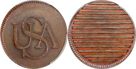 Undated (ca. 1863) Bar Copper. Copy by John Adams Bolen. Musante JAB-2, Kenney-1, W-14200. Copper. MS-64 BN (PCGS).