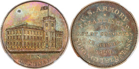 "1794" (ca. 1862) United States Arsenal Medal, Without Sun. By John Adams Bolen. Musante JAB-4. Copper. MS-63 BN (NGC).