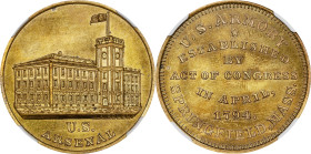 "1794" (ca. 1862) United States Arsenal Medal, Without Sun. By John Adams Bolen. Musante JAB-4. Brass. MS-65 (NGC).