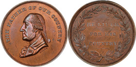 Undated (ca. 1864) George Washington / He Lived For His Country Medal. Second Obverse. By John Adams Bolen. Musante JAB-14, Musante GW-682, Baker-93. ...