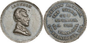 Undated (ca. 1867) Andrew Jackson / The Stern Old Soldier Medal. By John Adams Bolen. Musante JAB-27. White Metal. MS-61 PL (NGC).