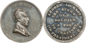 Undated (ca. 1872) Andrew Jackson / The Stern Old Soldier Medal. Kline Restrike. Dies by John Adams Bolen. Musante JAB-27. White Metal. MS-62 (NGC).