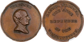 Undated (ca. 1867) Daniel Webster / The Able Defender Medal. By John Adams Bolen. Musante JAB-29. Copper. MS-65 BN (NGC).
