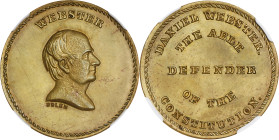 Undated (ca. 1867) Daniel Webster / The Able Defender Medal. By John Adams Bolen. Musante JAB-29. Brass. MS-64 (NGC).