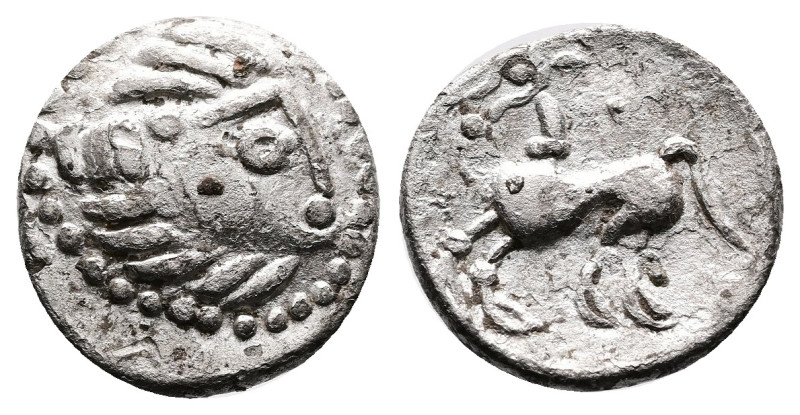 Celts in Eastern Europe, circa 2nd - 1st century BC. Silver Drachm (13.85 mm, 2....