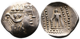 Imitative series, Island off Thasos, late 2nd-1st Century BC. AR Tetradrachm (30,5 mm, 16.50 g.). Stylized head of youthful Dionysos to right, wearing...