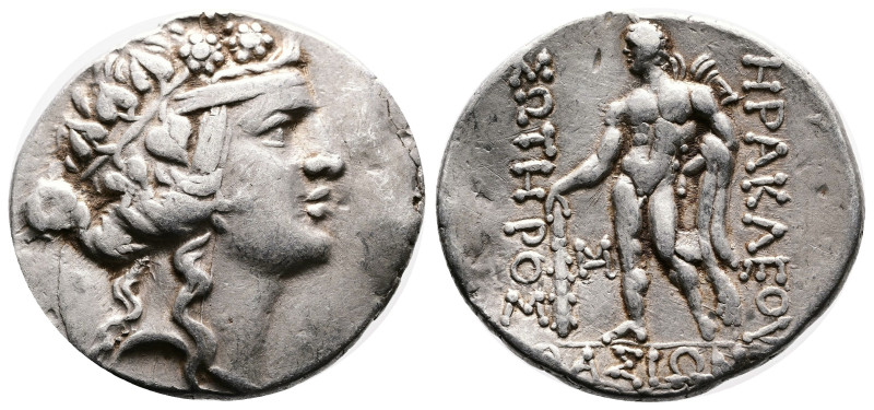 Thrace. Thasos, circa 100-75 BC. Silver Tetradrachm (32.5 mm, 16.70 g). Wreathed...