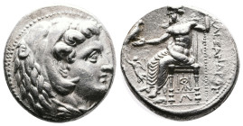 Kings of Macedon, Alexander III 'the Great', 336-323 BC. Silver Tetradrachm (23.37 mm, 17.20 g.). Babylon, circa 324/3. Head of Herakles to right, wea...