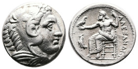Kings of Macedon, Alexander III ‘the Great’, 336-323 BC. Silver Tetradrachm (24,5 mm, 17.18 g.). Amphipolis, circa 325-323/2 BC. Head of Herakles to r...