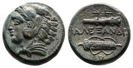 Kings of Macedon, Alexander III ‘the Great’, 336-323 BC. Bronze (17.86 mm, 6.84 g.). Macedonian mint, struck 336-323 BC. Head of Herakles left, wearin...