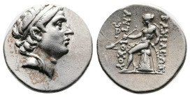Seleukid. Antiochos III ‘the Great’, 223-187 BC. Silver Drachm (19.25 mm, 4.24 g.). Antioch on the Orontes mint, circa. 204-197 BC. Diademed head of A...