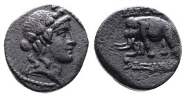 Alexander I Balas. 152-145 BC. Bronze (14 mm, 3.31 g.). Antioch on the Orontes mint. Head of Dionysos right, wreathed with ivy. Rev. ΒΑΣΙΛΕΩΣ ΑΛΕΞΑΝΔΡ...
